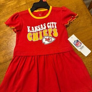 NFL Kansas City Chiefs Red and Yellow Dress—size 2T